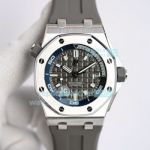 Swiss Replica AP Royal Oak Offshore Diver 15720 Grey Dial Grey Rubber Watch 42MM